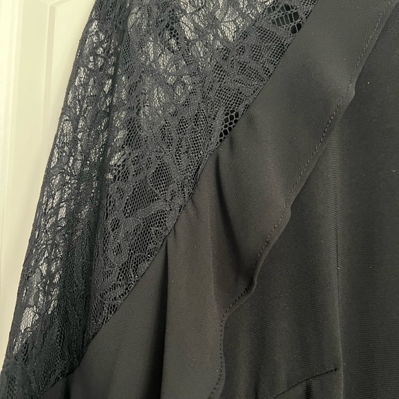 WHBM - Black Lace Top With Bell Sleeves - Size Medium - Picture 3 of 13